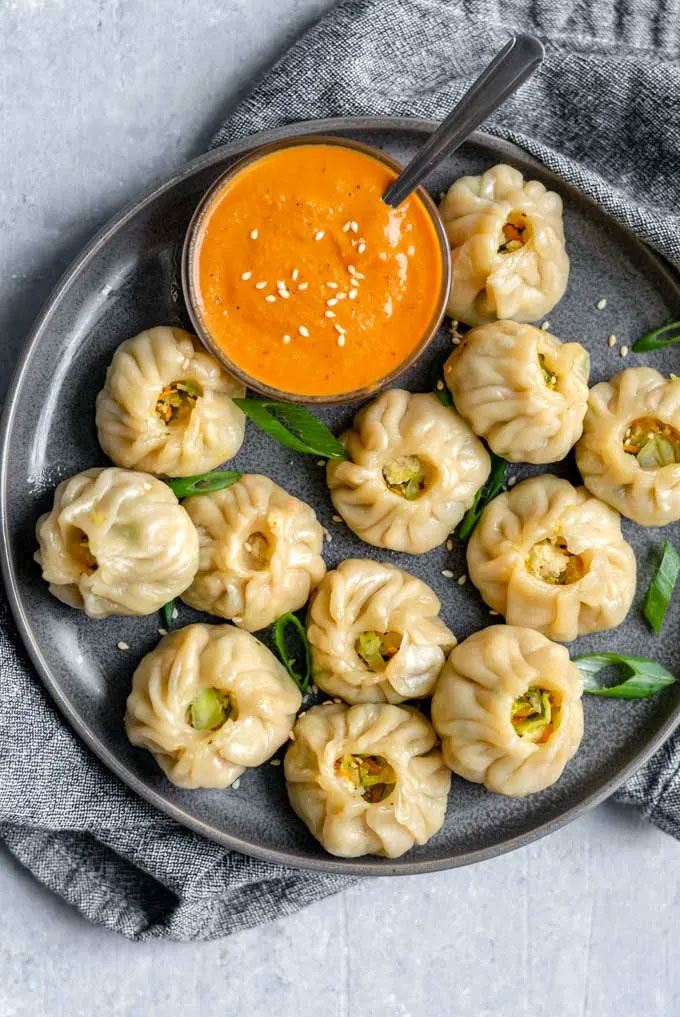 Sample photo of folded momos